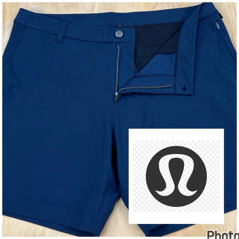 Lululemon Commission Classic Fit Shorts Mens 36x7 Dark Navy (No Tag) Warpstreme